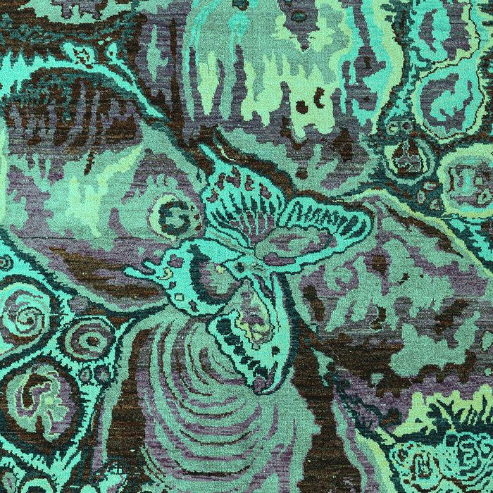 Machine Washable Abstract Turquoise Modern Area Rugs, wshabs5331turq