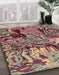 Abstract Brown Red Modern Rug in Family Room, abs5331