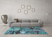 Machine Washable Abstract Light Blue Modern Rug in a Living Room, wshabs5331lblu