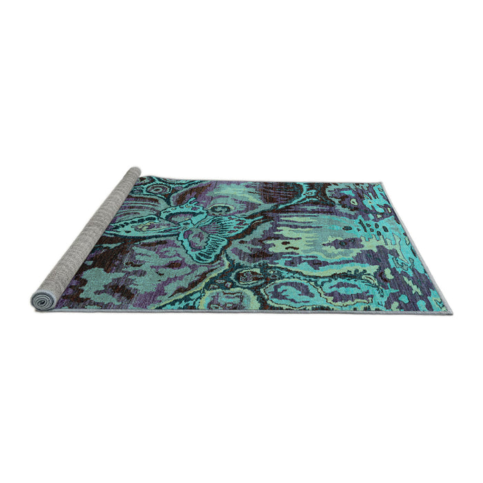 Sideview of Machine Washable Abstract Light Blue Modern Rug, wshabs5331lblu