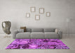 Machine Washable Abstract Purple Modern Area Rugs in a Living Room, wshabs5331pur