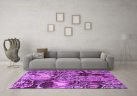 Machine Washable Abstract Purple Modern Rug, wshabs5331pur