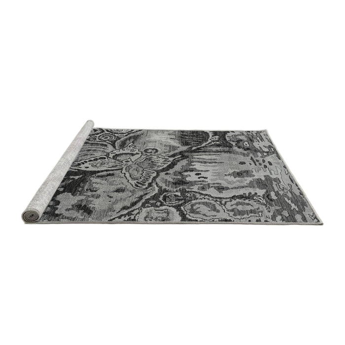 Sideview of Machine Washable Abstract Gray Modern Rug, wshabs5331gry