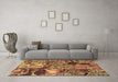 Machine Washable Abstract Brown Modern Rug in a Living Room,, wshabs5331brn