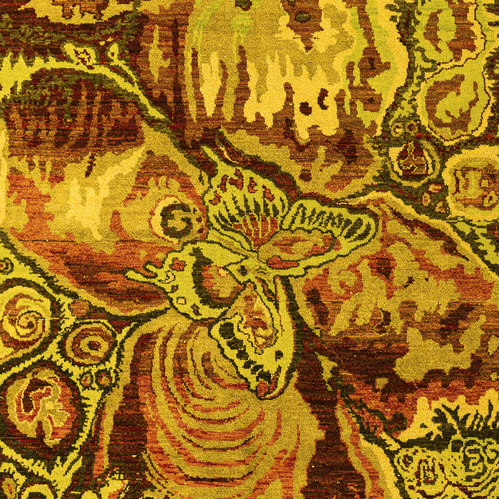 Machine Washable Abstract Yellow Modern Rug, wshabs5331yw