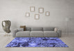 Machine Washable Abstract Blue Modern Rug in a Living Room, wshabs5331blu