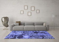 Machine Washable Abstract Blue Modern Rug, wshabs5331blu