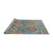 Sideview of Machine Washable Abstract Dark Almond Brown Rug, wshabs5332