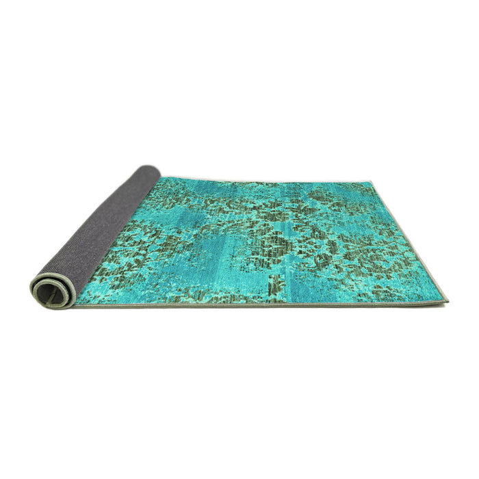 Sideview of Abstract Turquoise Modern Rug, abs5332turq