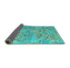 Sideview of Abstract Turquoise Modern Rug, abs5332turq