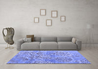 Machine Washable Abstract Blue Modern Rug, wshabs5332blu