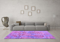 Machine Washable Abstract Purple Modern Rug, wshabs5332pur