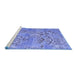 Sideview of Machine Washable Abstract Blue Modern Rug, wshabs5332blu