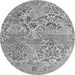 Round Abstract Gray Modern Rug, abs5332gry