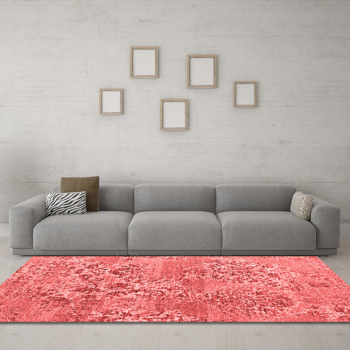 Modern Red Washable Rugs