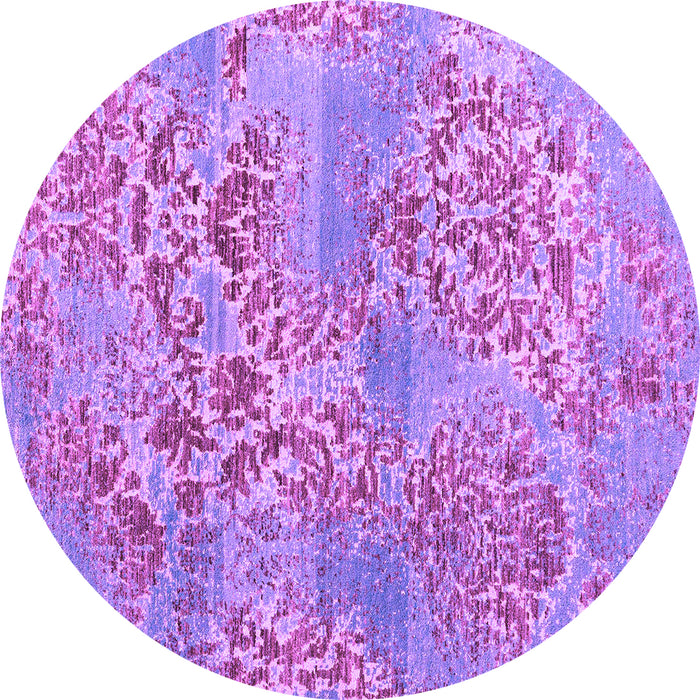 Round Abstract Purple Modern Rug, abs5332pur