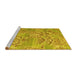 Sideview of Machine Washable Abstract Yellow Modern Rug, wshabs5332yw