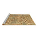 Sideview of Machine Washable Abstract Brown Modern Rug, wshabs5332brn