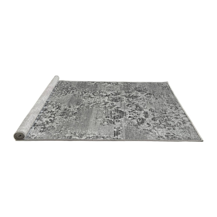 Sideview of Machine Washable Abstract Gray Modern Rug, wshabs5332gry