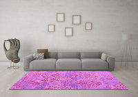 Machine Washable Abstract Pink Modern Rug, wshabs5332pnk