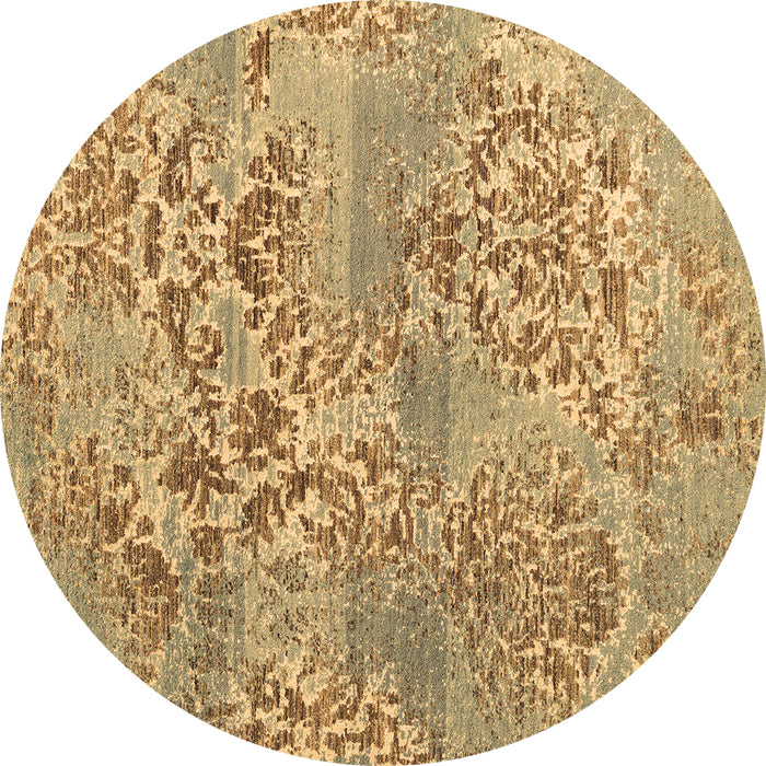 Round Machine Washable Abstract Brown Modern Rug, wshabs5332brn