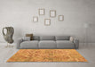 Machine Washable Abstract Orange Modern Area Rugs in a Living Room, wshabs5332org