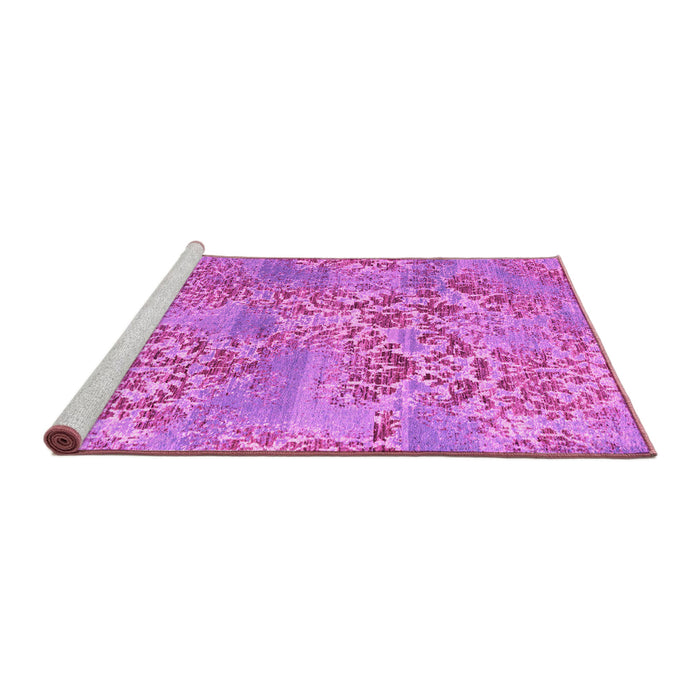 Sideview of Machine Washable Abstract Pink Modern Rug, wshabs5332pnk