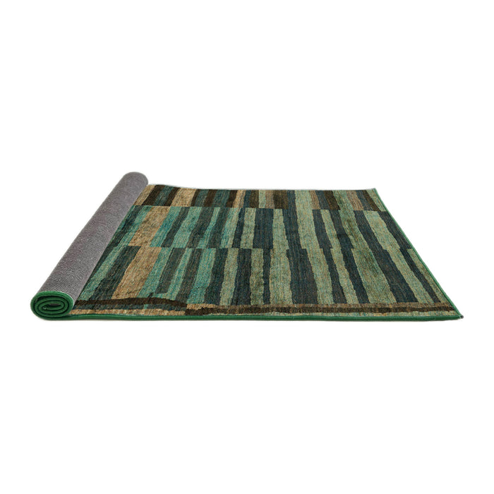 Sideview of Abstract Hazel Green Modern Rug, abs5333