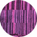 Round Machine Washable Abstract Pink Modern Rug, wshabs5333pnk