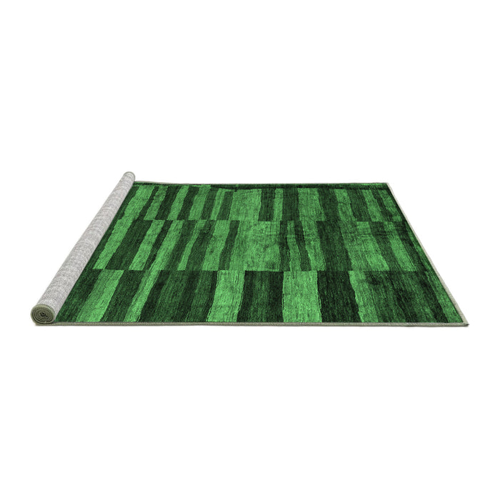 Sideview of Machine Washable Abstract Emerald Green Modern Area Rugs, wshabs5333emgrn
