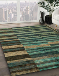 Abstract Hazel Green Modern Rug, abs5333