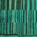 Square Abstract Turquoise Modern Rug, abs5333turq