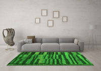 Machine Washable Abstract Green Modern Rug, wshabs5333grn