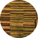 Round Abstract Orange Modern Rug, abs5333org