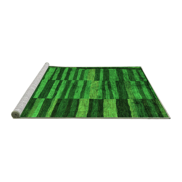 Sideview of Machine Washable Abstract Green Modern Area Rugs, wshabs5333grn