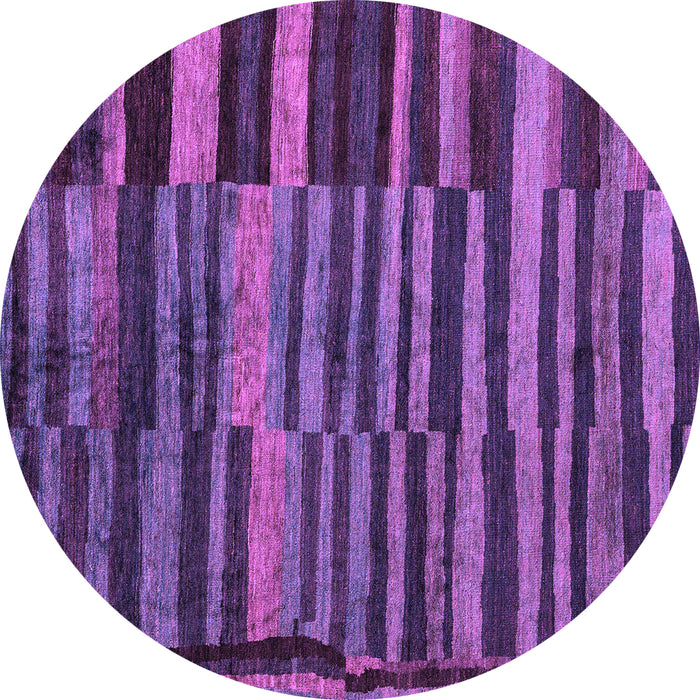 Round Abstract Purple Modern Rug, abs5333pur