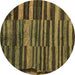 Round Abstract Brown Modern Rug, abs5333brn