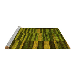 Sideview of Machine Washable Abstract Yellow Modern Rug, wshabs5333yw