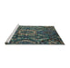 Sideview of Machine Washable Abstract Dark Gray Black Rug, wshabs5334