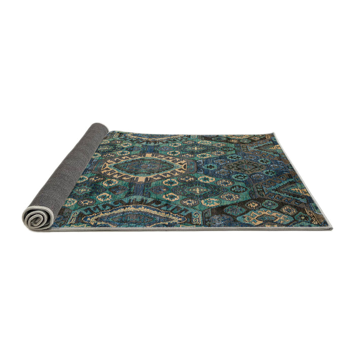 Sideview of Abstract Dark Gray Black Modern Rug, abs5334