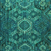 Square Machine Washable Abstract Turquoise Modern Area Rugs, wshabs5334turq