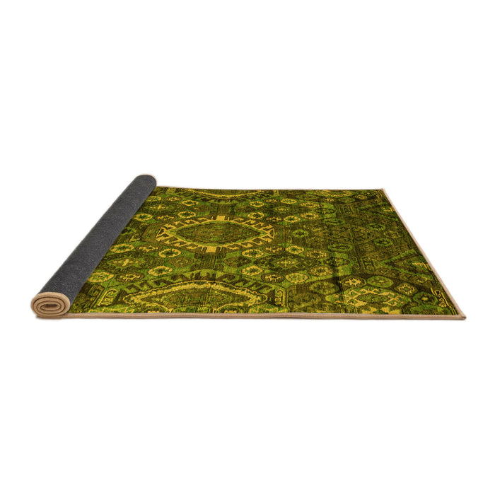 Sideview of Abstract Yellow Modern Rug, abs5334yw