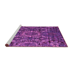 Sideview of Machine Washable Abstract Pink Modern Rug, wshabs5334pnk