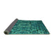 Sideview of Abstract Turquoise Modern Rug, abs5334turq