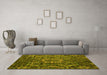 Machine Washable Abstract Yellow Modern Rug in a Living Room, wshabs5334yw