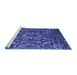 Sideview of Machine Washable Abstract Blue Modern Rug, wshabs5334blu