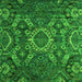 Square Machine Washable Abstract Green Modern Area Rugs, wshabs5334grn