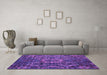 Machine Washable Abstract Purple Modern Area Rugs in a Living Room, wshabs5334pur