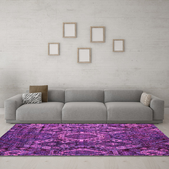 Machine Washable Abstract Pink Modern Rug in a Living Room, wshabs5334pnk