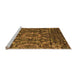 Sideview of Machine Washable Abstract Orange Modern Area Rugs, wshabs5334org